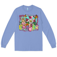 Colony Blue easter cross background Long Sleeve Tee - BarkalooDesign