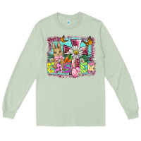 Matcha easter cross background Long Sleeve Tee - BarkalooDesign
