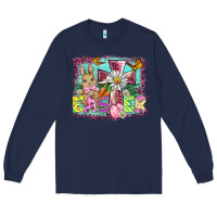 Navy easter cross background Long Sleeve Tee - BarkalooDesign