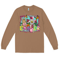 Toasted Coconut easter cross background Long Sleeve Tee - BarkalooDesign
