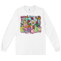 White easter cross background Long Sleeve Tee - BarkalooDesign