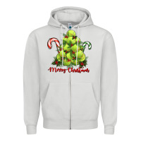 Dove Grey Merry Christmas Tennis Zipper Hoodie - RanaPortraitStore