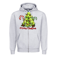 Heather Grey Merry Christmas Tennis Zipper Hoodie - RanaPortraitStore