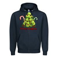 Navy Merry Christmas Tennis Zipper Hoodie - RanaPortraitStore