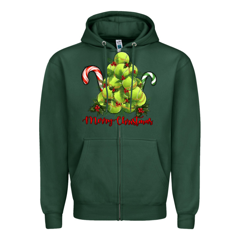 Merry Christmas Tennis Zipper Hoodie by RanaPortraitStore | Teevron