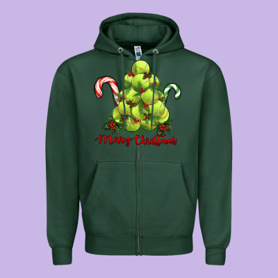 Zipper Hoodie Merry Christmas Tennis