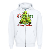 White Merry Christmas Tennis Zipper Hoodie - RanaPortraitStore