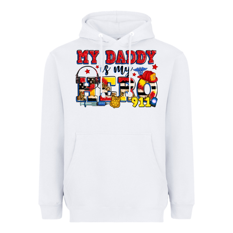 My Daddy Is My Hero Dispatcher Heavyweight Hoodie by Zillion Design Studio | Teevron