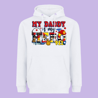 My Daddy Is My Hero Dispatcher Heavyweight Hoodie Designed By Zillion Design Studio