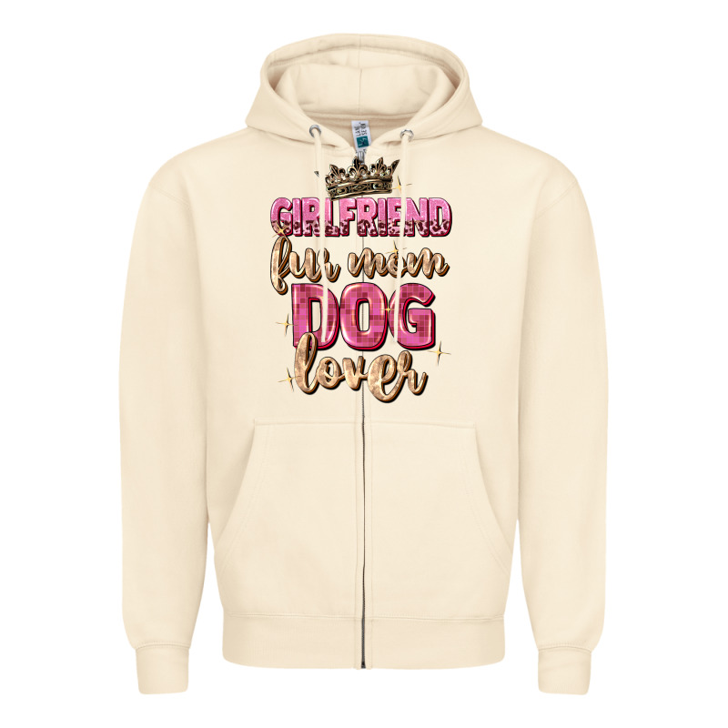 Girlfriend  Fur Mom Dog Lover Zipper Hoodie by Zillion Design Studio | Teevron
