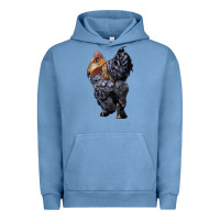 Pigment Pebble Blue Brahma Rooster Urban Hoodie - LillyAllenDesigns
