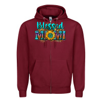 Burgundy blessed mimi Zipper Hoodie - Zillion Design Studio