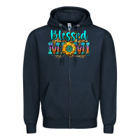 Navy blessed mimi Zipper Hoodie - Zillion Design Studio