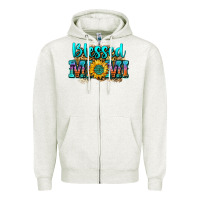 Oatmeal Heather blessed mimi Zipper Hoodie - Zillion Design Studio