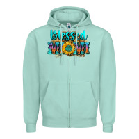 Seafoam blessed mimi Zipper Hoodie - Zillion Design Studio