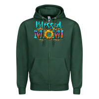 Sports Green blessed mimi Zipper Hoodie - Zillion Design Studio