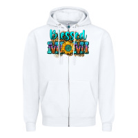 White blessed mimi Zipper Hoodie - Zillion Design Studio