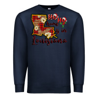 Navy ho ho home is in louisiana Premium Sweatshirt - FaDigitalArtStudio