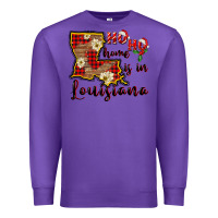 Purple ho ho home is in louisiana Premium Sweatshirt - FaDigitalArtStudio