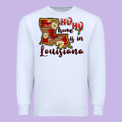 Ho Ho Home Is In Louisiana Premium Sweatshirt Designed By Fadigitalartstudio