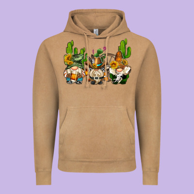 Western Gnomes With Cactus Vintage Hoodie Designed By Adodesignshop
