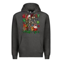 Charcoal Heather ho ho holy shit what a year christmas skeleton Premium Hoodie - Jasminsmagicworld