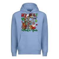 Colony Blue ho ho holy shit what a year christmas skeleton Premium Hoodie - Jasminsmagicworld