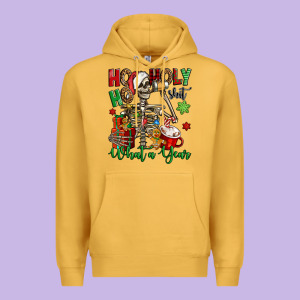 Ho Ho Holy Shit What A Year Christmas Skeleton Premium Hoodie Designed By Jasminsmagicworld