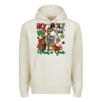 Oatmeal Heather ho ho holy shit what a year christmas skeleton Premium Hoodie - Jasminsmagicworld