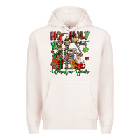 Pale Pink ho ho holy shit what a year christmas skeleton Premium Hoodie - Jasminsmagicworld