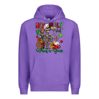 Purple ho ho holy shit what a year christmas skeleton Premium Hoodie - Jasminsmagicworld