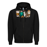 Black australian shepherd dog coffee cups Zipper Hoodie - texasbilliewilder
