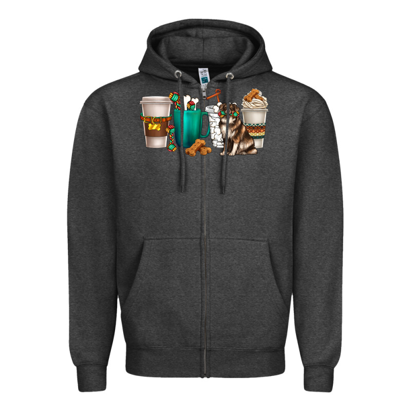 Australian Shepherd Dog Coffee Cups Zipper Hoodie by texasbilliewilder | Teevron