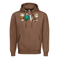 Chestnut australian shepherd dog coffee cups Zipper Hoodie - texasbilliewilder