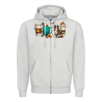 Dove Grey australian shepherd dog coffee cups Zipper Hoodie - texasbilliewilder
