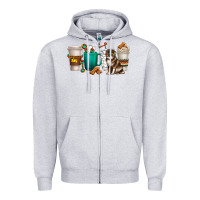 Heather Grey australian shepherd dog coffee cups Zipper Hoodie - texasbilliewilder