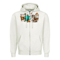 Oatmeal Heather australian shepherd dog coffee cups Zipper Hoodie - texasbilliewilder