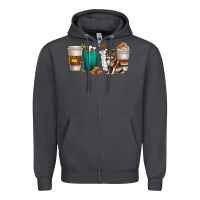 Smoke australian shepherd dog coffee cups Zipper Hoodie - texasbilliewilder