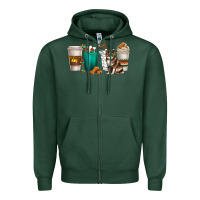Sports Green australian shepherd dog coffee cups Zipper Hoodie - texasbilliewilder