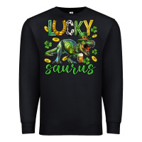 Black Lucky saurus st.patricks day Premium Sweatshirt - Neo Western
