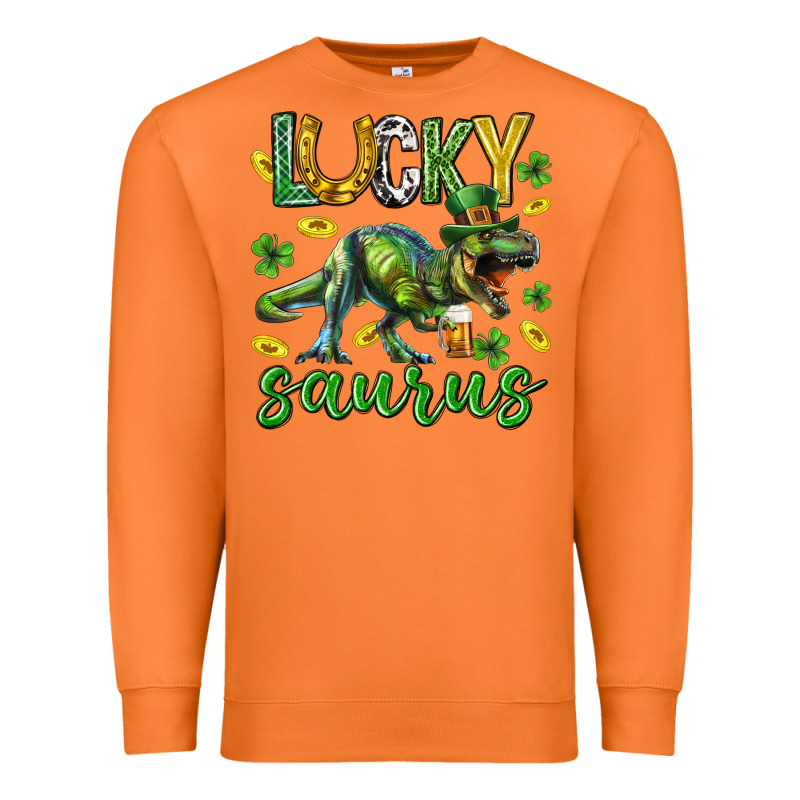 Lucky Saurus St.patricks Day Premium Sweatshirt by Neo Western | Teevron