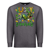 Charcoal Heather Lucky saurus st.patricks day Premium Sweatshirt - Neo Western