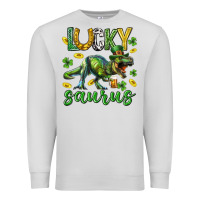 Dove Grey Lucky saurus st.patricks day Premium Sweatshirt - Neo Western