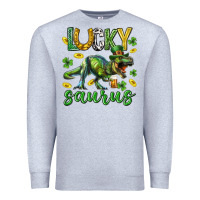 Heather Grey Lucky saurus st.patricks day Premium Sweatshirt - Neo Western