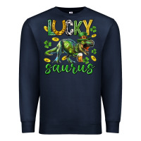 Navy Lucky saurus st.patricks day Premium Sweatshirt - Neo Western