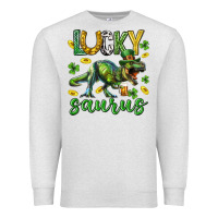 Oatmeal Heather Lucky saurus st.patricks day Premium Sweatshirt - Neo Western
