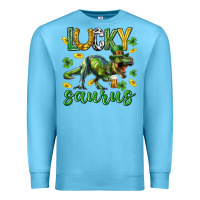Ocean Blue Lucky saurus st.patricks day Premium Sweatshirt - Neo Western