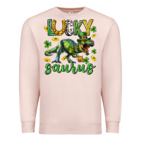 Pale Pink Lucky saurus st.patricks day Premium Sweatshirt - Neo Western