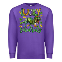 Purple Lucky saurus st.patricks day Premium Sweatshirt - Neo Western