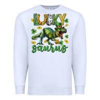 White Lucky saurus st.patricks day Premium Sweatshirt - Neo Western